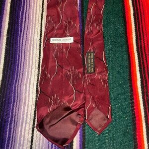 Giorgio Armani Burgundy Silk Tie Vintage Abstract Made in Italy
